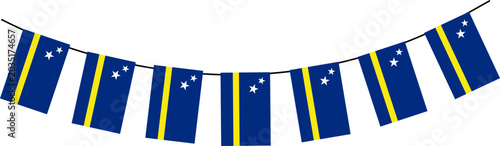 Curacao Flag Bunting Decoration Illustration