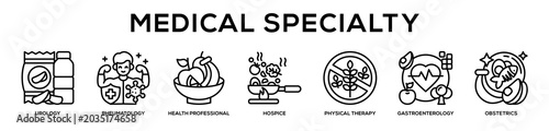 Schilderij op canvas Medical Specialty web banner icon illustration concept