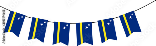 Curacao Flag Bunting Decoration Illustration