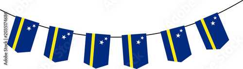 Curacao Flag Bunting Decoration Illustration