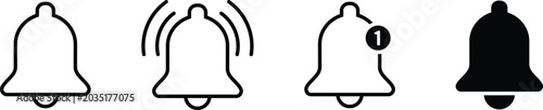 Photography Notification bell icon vector art illustration