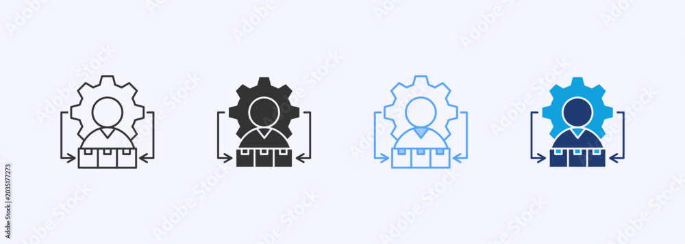 Fototapeta premium Supply Chain Icon Set Multiple Style Collection Illustration