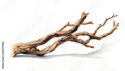 Gnarled, weathered wood with intricate branching forms