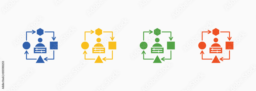 Fototapeta premium Adaptability Icon Set Color Multiple Style Collection Illustration
