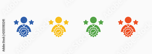 Foto Professionalism Icon Set Color Multiple Style Collection Illustration