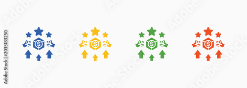 Foto Competitiveness Icon Set Color Multiple Style Collection Illustration