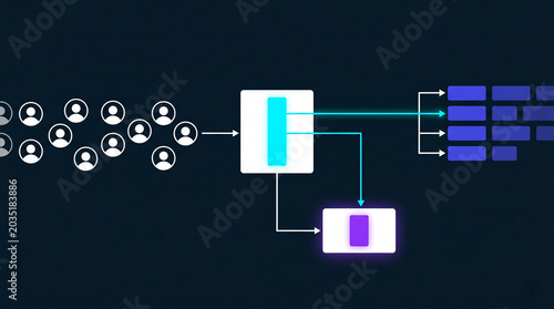 Flat Illustration of Revenue Operations SaaS Dashboard Interface with Automated Churn Mitigation Nodes and Subscription Leakage Metrics
