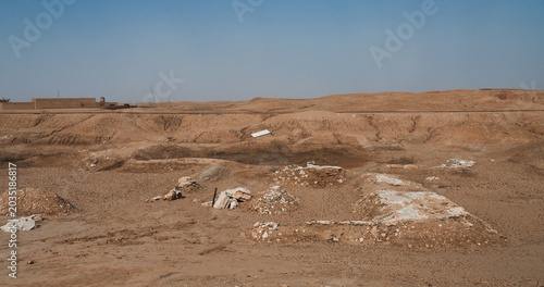 Canvastavla Ancient archaeological site in Iraq reveals ruins in a dry desert landscape