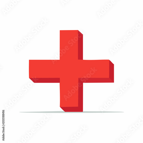 Red 3D Plus Sign