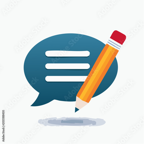 Speech bubble with pencil icon