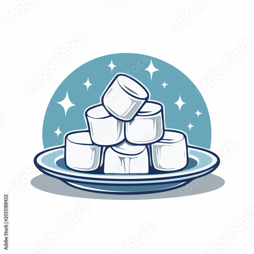 Stack of Marshmallows on a Plate