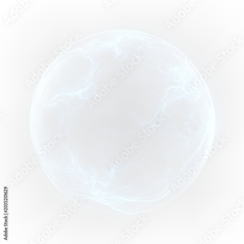Blue plasma lightning circle with glowing energy and spark trail, PNG