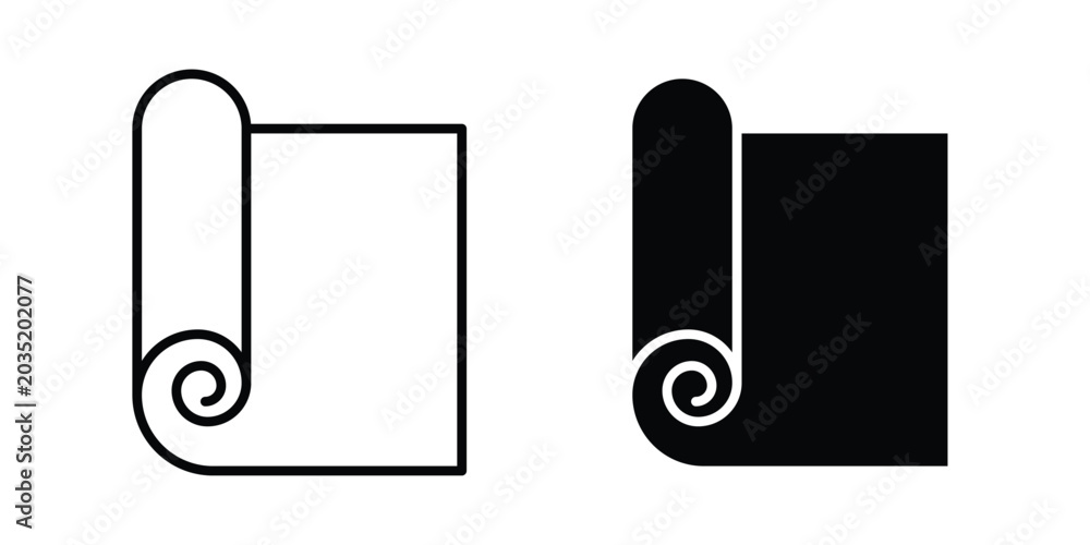 Foto Carpet roll icon set illustration. icon designs
