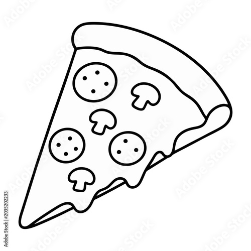 Pizza Slice Outline Vector Icon