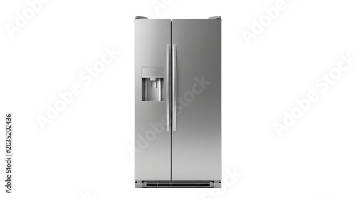 Modern side by side refrigerator isolated on transparent background png
