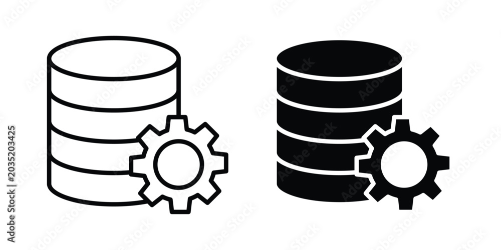 Εκτύπωση καμβά Data management icon set illustration. icon designs