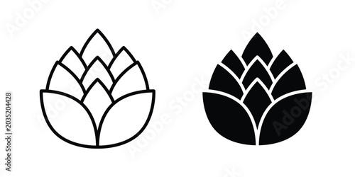 Bild auf Leinwand Fir cone icon set illustration. icon designs