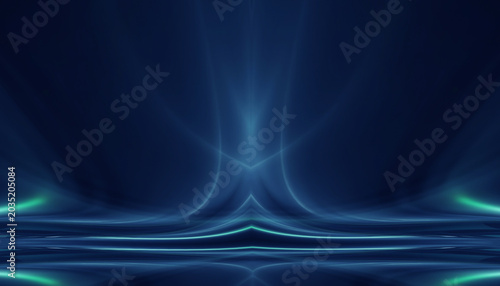 Abstract blue light rays ba...