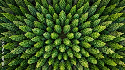 Aerial view of a dense forest