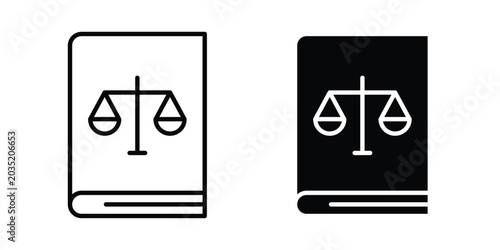 Law book icon set illustration. icon designs