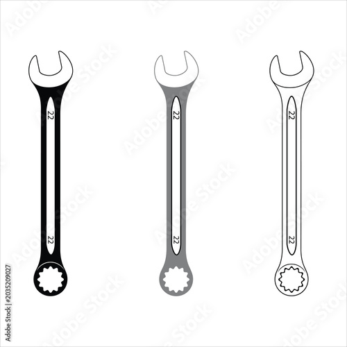 Wrench Tool Vector Illustration Collection