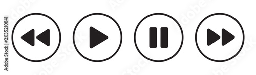 Photos Media player control buttons in circles