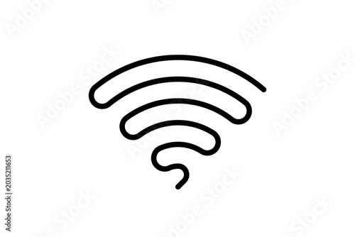 Wifi signal logo or icon, Creative single line wireless connection sign Vector 