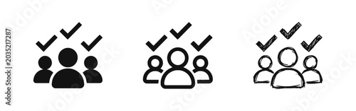 Canvas Print Verified Team and Task Completion Group User Icons