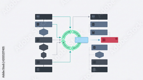 Infrastructure as code IaC configuration drift detection and automated cloud environment remediation flat illustration