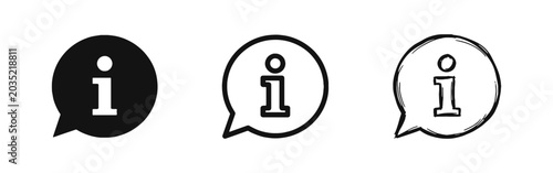 Quadro su tela Information Speech Bubble Icon Set for Help and Support Service
