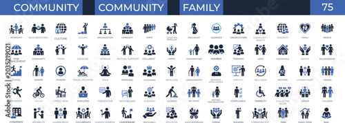 Photos All Community people and family solid icon set
