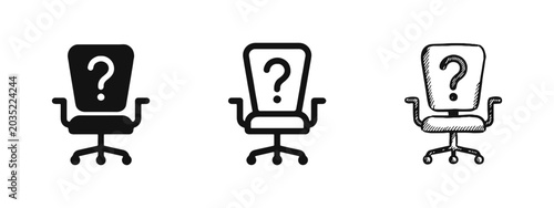 Job Vacancy and Recruitment Office Chair Icon Set