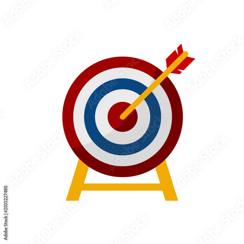 Fotografie Archery target with arrow on stand vector illustration