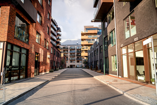 Modern residential area in Malmo without people, Sweden.