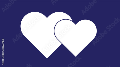 White heart shape on dark blue background