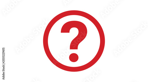 Canvas Print Question mark icon with red circle flat vector illustration