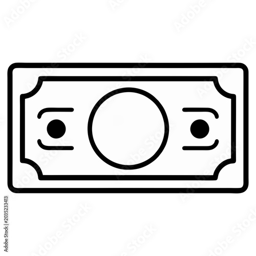Money Banknote Outline Vector Icon