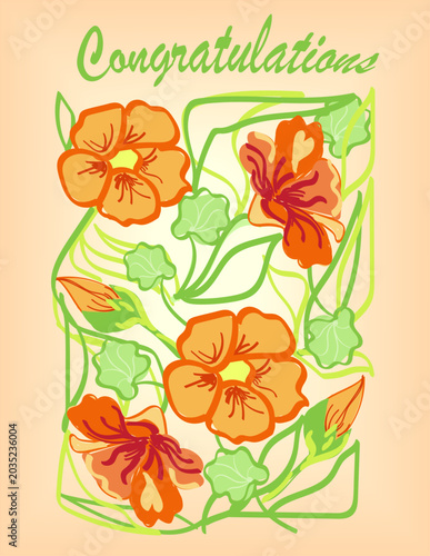 Vector floral arrangements on a delicate background. Templates for greetings, invitations, and weddings. Greeting card for birthday or celebration.
