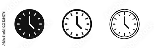 Foto Wall Clock Icon Set Representing Time Management and Schedule for Business and P