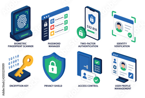 Cuadro en lienzo Digital Security Icons Collection.