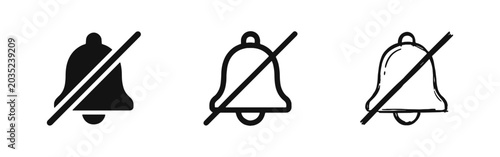 Fotografie Mute Notification and Silent Mode Bell Icons