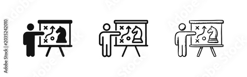 Photos Chess Strategy Presentation Icon Set Business Tactics and Planning