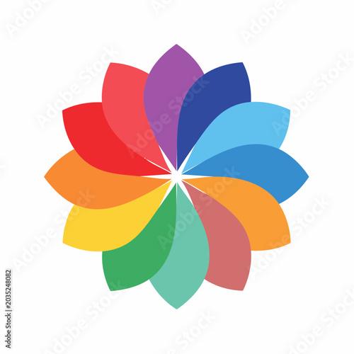 Colorful abstract flower or pinwheel design