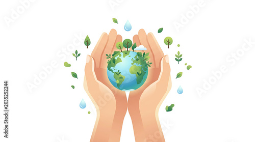 World environment day cupped hands nurturing the planet