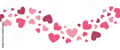 Photos Abstract Heart Shapes Flowing in a Wave Pattern on White Background