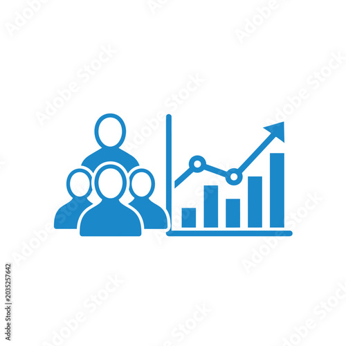 Business team tracking progress with data growth charts.
