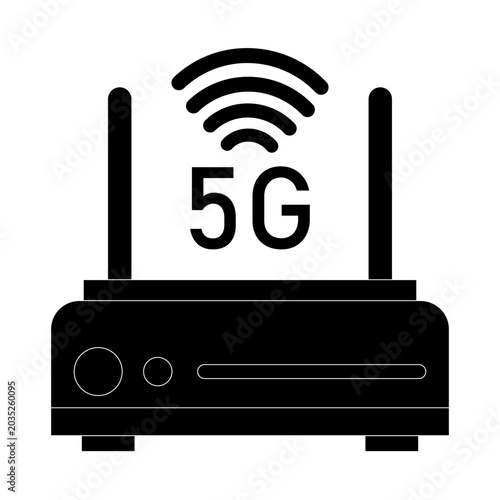 Tableau sur toile 5G Router icon logo vector illustration