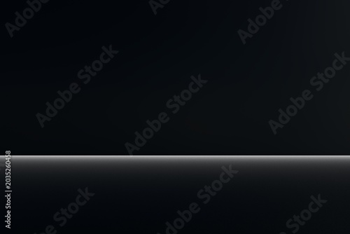 Minimalist black product background with glowing white light