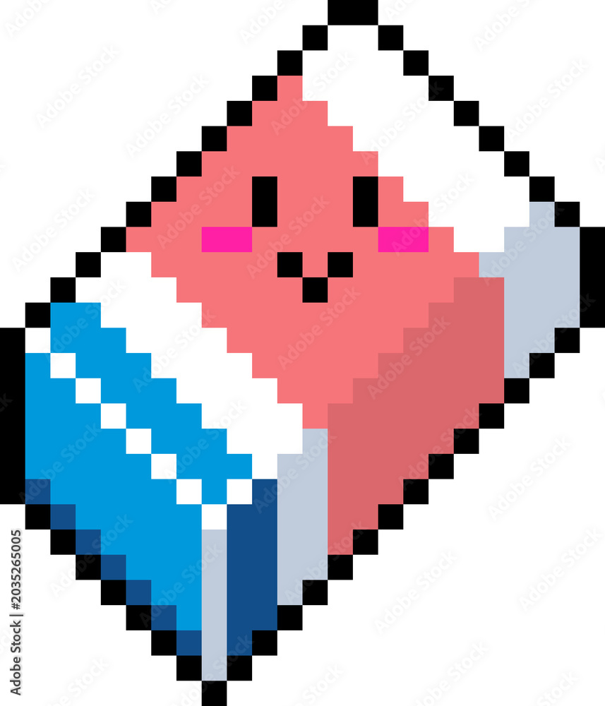 Fototapeta premium Cute Pixel Art Eraser Icon