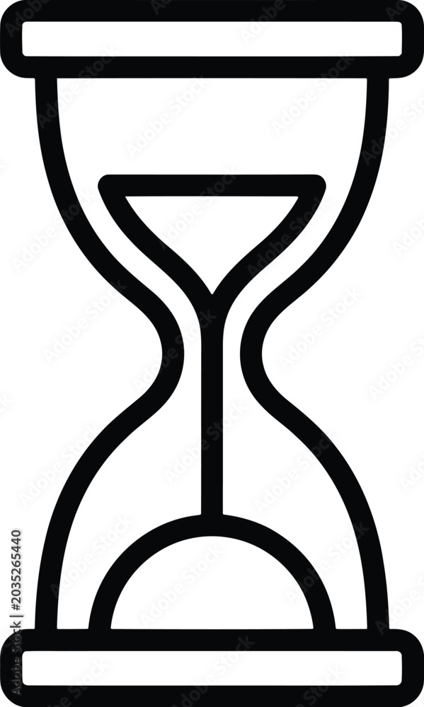 Fototapeta premium Minimalist hourglass icon for time management and productivity design